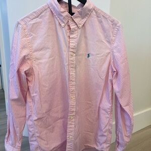 Ralph Lauren Polo Pink Striped Button Down Shirt. Size XL
